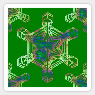 Snowflake Mixed Sizes on Green Sticker